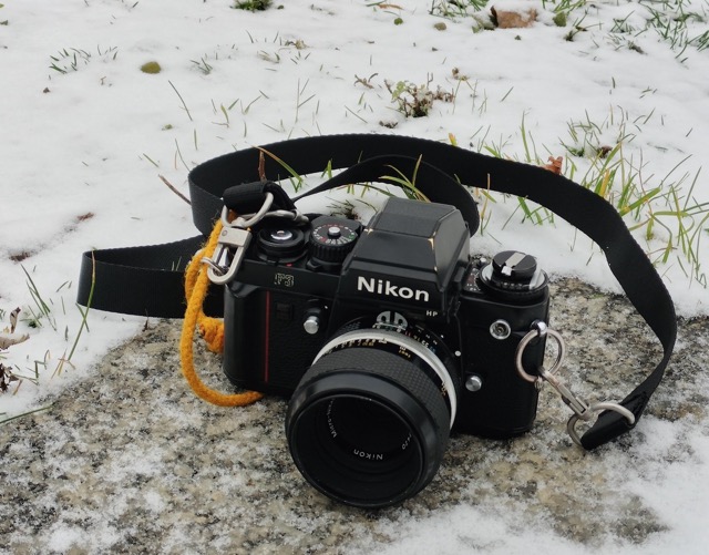 Nikon F3 in the snow on a cold Berlin winter day